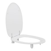 Pressalit Toilet Seat Dania, Cover, 50mm Raised, Inc. Splashguard - White